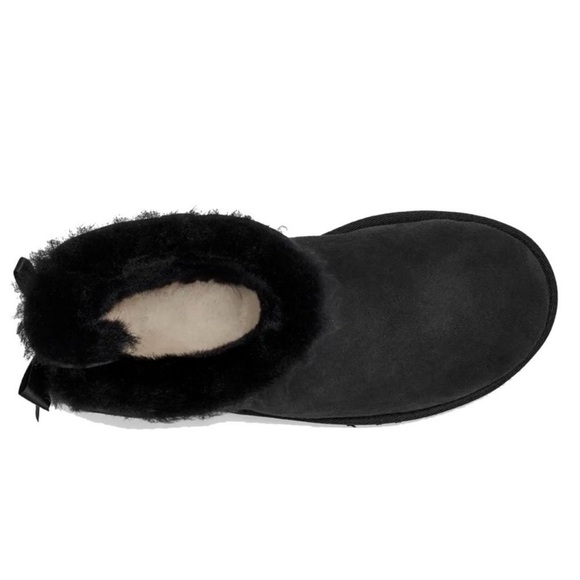 Authentic UGG Mini Bailey Bow II Black Size 8 - Picture 3 of 3
